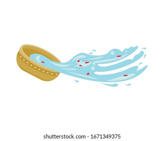 bowl with water isolated icon vector illustration design