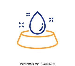 Bowl With Water Line Icon. Pets Feeding Sign. Pet Drink Symbol. Colorful Thin Line Outline Concept. Linear Style Water Bowl Icon. Editable Stroke. Vector