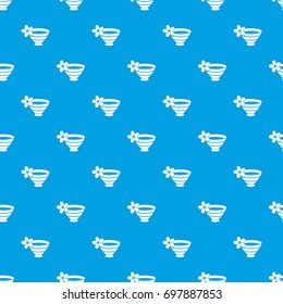 Bowl with water for spa pattern repeat seamless in blue color for any design. Vector geometric illustration