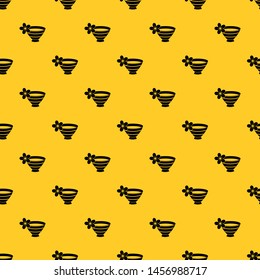 Bowl with water for spa pattern seamless vector repeat geometric yellow for any design