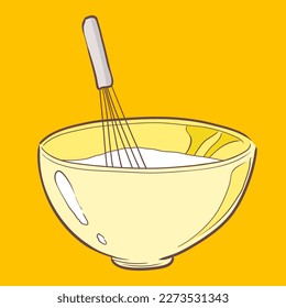 Bowl and whisker vector illustration