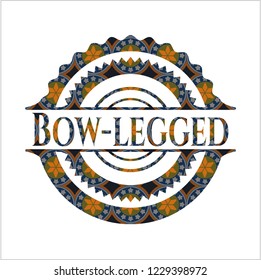 Bow-legged arabesque style emblem. arabic decoration.