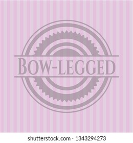 Bow-legged badge with pink background