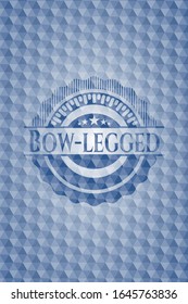 Bow-legged blue emblem with geometric pattern. Vector Illustration. Detailed.