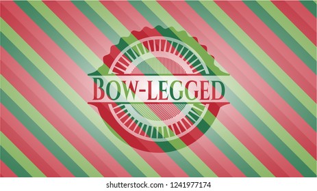 Bow-legged christmas colors style badge.