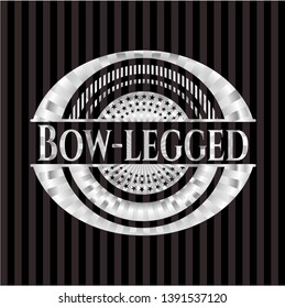 Bow-legged silvery badge or emblem. Vector Illustration. Mosaic.