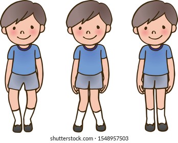 Bowlegs, Knock Knees And Straight Legs, Illustration Of Boy.