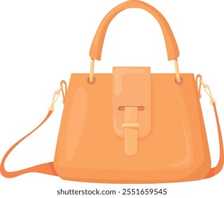 Bowler bag. Beautiful leather purse cartoon icon isolated on white background