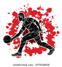 Bowler Bowling Sport Male Player Action Cartoon Graphic Vector