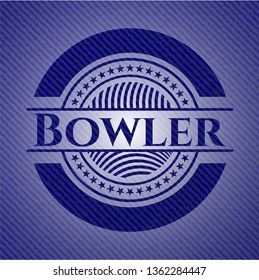 Bowler with denim texture