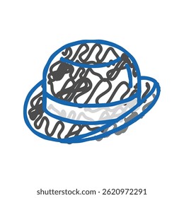 bowler hat cap doodle icon sketch vector. bowler hat cap sign. isolated symbol illustration