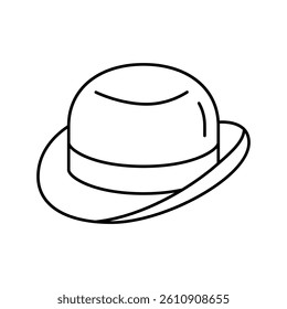 bowler hat cap line icon vector. bowler hat cap sign. isolated contour symbol black illustration