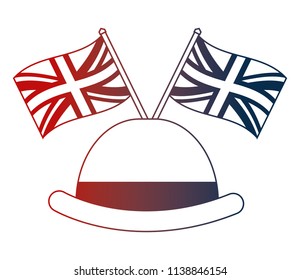bowler hat elegance english flags