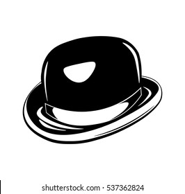 Bowler Hat. Hand drawn vintage engraved. Vector illustration isolated on white background