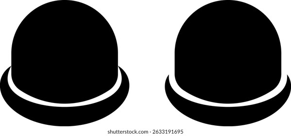 bowler hat icon. hat accessory sign. Fashionable wardrobe accessories. baseball cap. Men and women headwear shop

