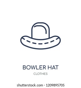 Bowler hat icon. Bowler hat linear symbol design from Clothes collection. Simple outline element vector illustration on white background.