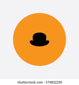 Bowler Hat icon silhouette vector illustration

