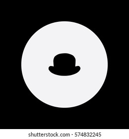 Bowler Hat icon silhouette vector illustration

