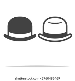 Bowler hat icon transparent vector isolated illustration