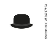 Bowler hat icon. Vector illustration and drawing on a white background.