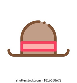 Bowler Hat Icon Vector. Outline Bowler Sign. Isolated Contour Symbol Illustration