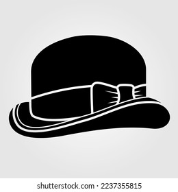 Bowler hat isolated on white background. Vector illustration