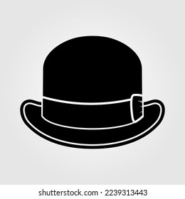 Bowler hat isolated on white background. Vector illustration