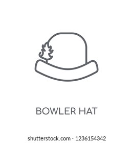 Bowler hat linear icon. Modern outline Bowler hat logo concept on white background from Clothes collection. Suitable for use on web apps, mobile apps and print media.