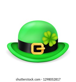 Bowler hat saint patrick day ireland feast isolated 3d vintage design vector illustration