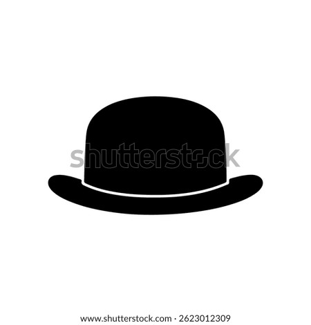 Bowler hat  silhouette icon vector flat design.
