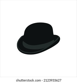 Bowler Hat Silhouette Stock Illustration.