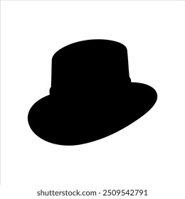 Bowler hat silhouette vector illustration design on white background.
