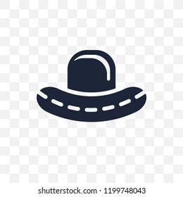 Bowler hat transparent icon. Bowler hat symbol design from Clothes collection. Simple element vector illustration on transparent background.