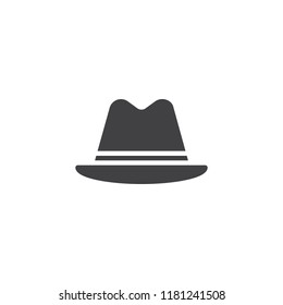 Bowler hat vector icon. filled flat sign for mobile concept and web design. Mens hat simple solid icon. Symbol, logo illustration. Pixel perfect vector graphics