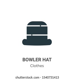 Bowler hat vector icon on white background. Flat vector bowler hat icon symbol sign from modern clothes collection for mobile concept and web apps design.