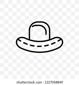 Bowler hat vector linear icon isolated on transparent background, Bowler hat transparency concept can be used for web and mobile