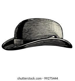 Bowler Hat - vintage engraved illustration -  Catalog of a French department store - Paris 1909