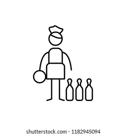 bowler icon. Element of human hobbies icon for mobile concept and web apps. Thin line bowler icon can be used for web and mobile on white background