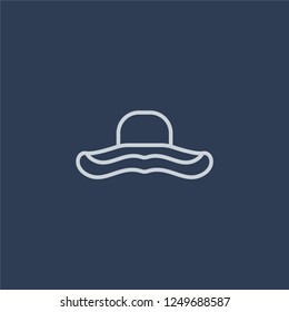 Bowler icon. Bowler linear design concept from Clothes collection. Simple element vector illustration on dark blue background.