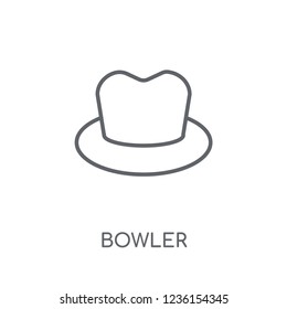 Bowler linear icon. Modern outline Bowler logo concept on white background from Clothes collection. Suitable for use on web apps, mobile apps and print media.