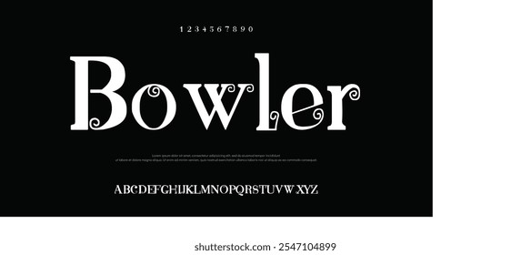 Bowler Modern Bold Font. Sans Serif Font. Regular Italic Uppercase Lowercase Typography urban style alphabet fonts for fashion, sport, technology, digital, movie, logo design, vector illustration