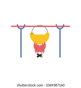 Bowler on campfire in campaign. Vector illustration
