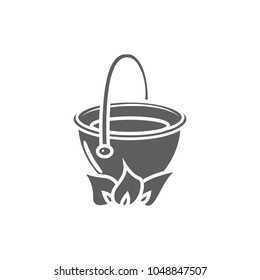 Bowler on the fire. Icon vector illustration