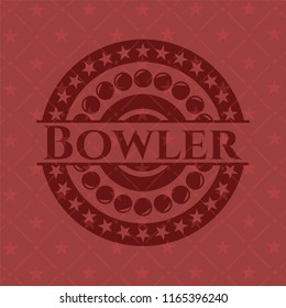 Bowler realistic red emblem
