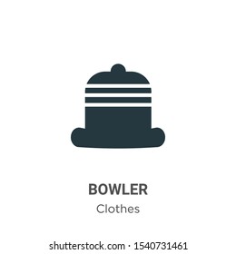 Bowler vector icon on white background. Flat vector bowler icon symbol sign from modern clothes collection for mobile concept and web apps design.