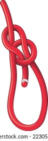 Bowline Knot in Rope Vector Illustration