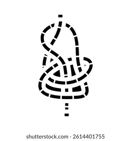 bowline nautical knot glyph icon vector. bowline nautical knot sign. isolated symbol illustration