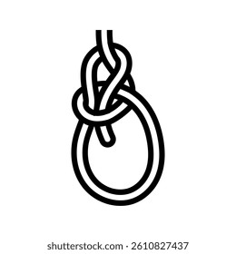 bowline nautical knot line icon vector. bowline nautical knot sign. isolated contour symbol black illustration