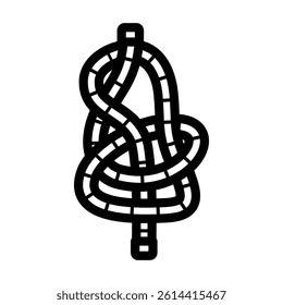 bowline nautical knot line icon vector. bowline nautical knot sign. isolated contour symbol black illustration