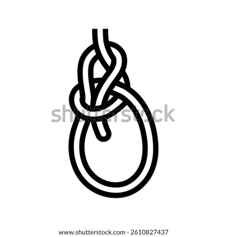 bowline nautical knot line icon vector. bowline nautical knot sign. isolated contour symbol black illustration